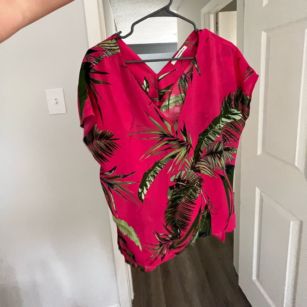 Pink palm tree top